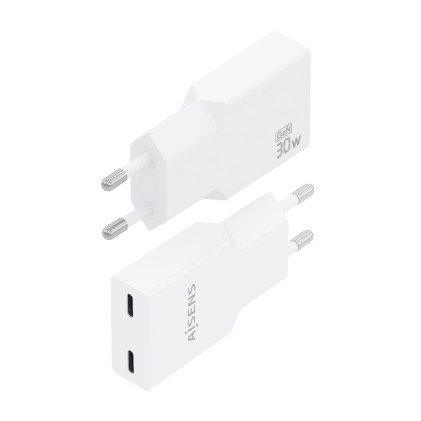 AISENS A110-1003 Caricabatterie per dispositivi mobili Smartphone, Telefono cellulare, Tablet, GPS, MP3, MP4, Console portatile, Universale Bianco AC Ricarica rapida Interno