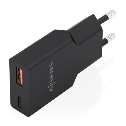 AISENS A110-1005 Caricabatterie per dispositivi mobili Smartphone, Telefono cellulare, Tablet, GPS, MP3, MP4, Console portatile, Universale Nero AC Ricarica rapida Interno