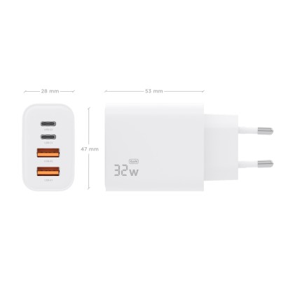 AISENS A110-1027 Caricabatterie per dispositivi mobili Telefono cellulare, Smartphone, Computer portatile, Fotocamera, Tablet, GPS, MP3, MP4, Console portatile, Universale Bianco AC Ricarica rapida Interno