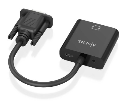 AISENS A115-0873 cavo e adattatore video 0,2 m HDMI + 3.5mm + Micro-USB Type-B VGA (D-Sub) Nero