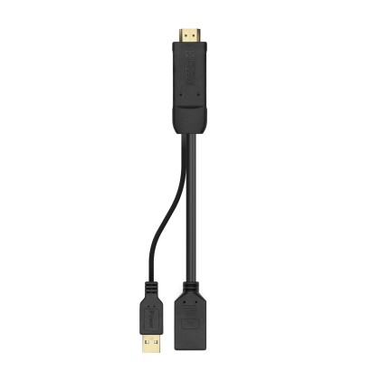 AISENS A122-0642 cavo e adattatore video 0,1 m HDMI tipo A (Standard) DisplayPort + USB Type-A Nero