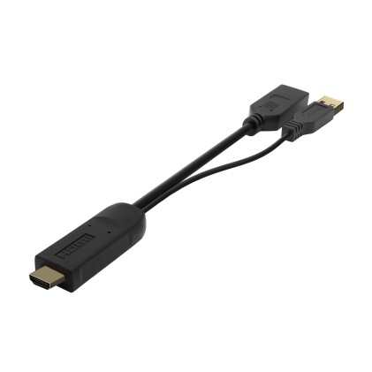 AISENS A122-0642 cavo e adattatore video 0,1 m HDMI tipo A (Standard) DisplayPort + USB Type-A Nero