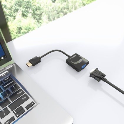 AISENS A122-0947 cavo e adattatore video 0,15 m HDMI tipo A (Standard) VGA (D-Sub) Nero