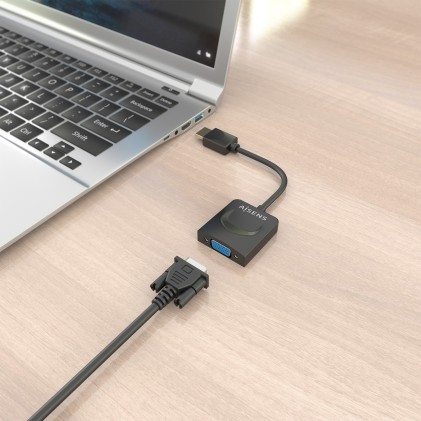 AISENS A122-0947 cavo e adattatore video 0,15 m HDMI tipo A (Standard) VGA (D-Sub) Nero