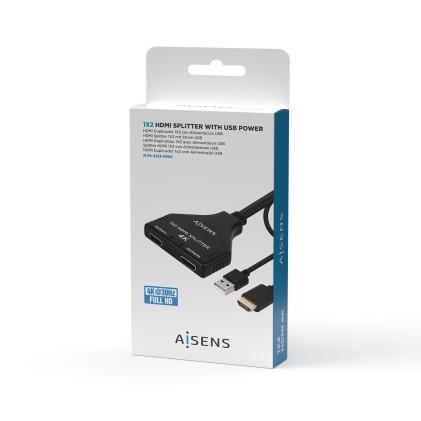 AISENS A123-0654 ripartitore video HDMI 2x HDMI