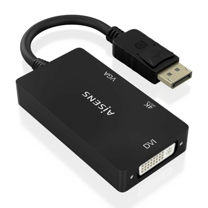 AISENS A125-0861 cavo e adattatore video 0,15 m DisplayPort VGA + HDMI + DVI Nero
