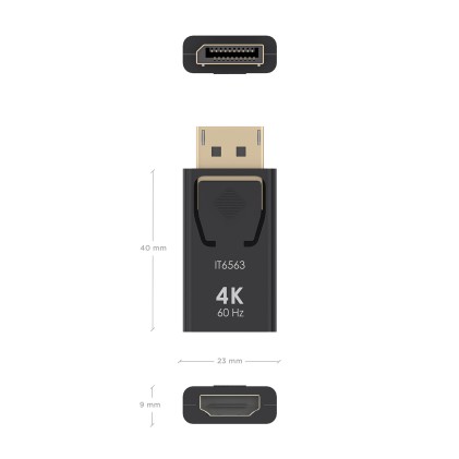 AISENS A125-0908 cavo e adattatore video DisplayPort HDMI Nero