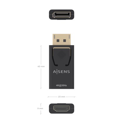 AISENS A125-0949 cavo e adattatore video DisplayPort HDMI tipo A (Standard) Nero