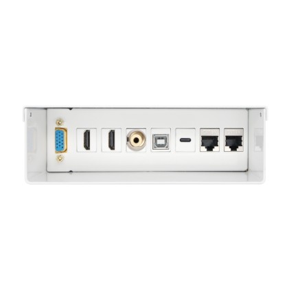 Aisens VGA Connection Box, Jack 3.5, 2x HDM, 1x USB-, 1x USB-B, 2x RJ45 Cat.6A STP - Colore bianco
