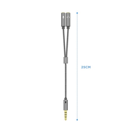 AISENS A128-0415 cavo audio 0,25 m 3.5mm 2 x 3.5mm Grigio