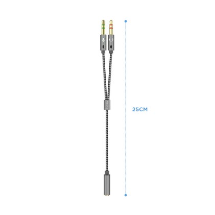 AISENS A128-0417 cavo audio 0,25 m 2 x 3.5mm 3.5mm Grigio