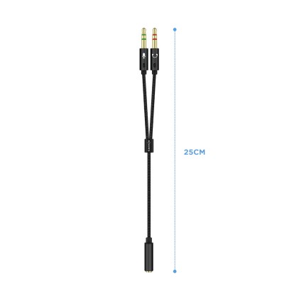 AISENS A128-0418 cavo audio 0,25 m 2 x 3.5mm 3.5mm Nero
