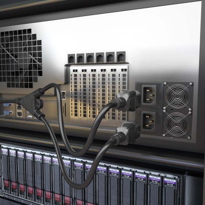 AISENS A132-0864 cavo di alimentazione Nero 3 m CEE7/7 2 x Attacco C13