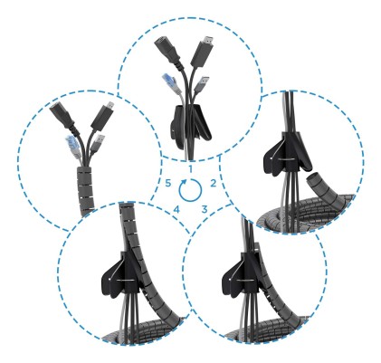 AISENS A151-0899 organizer per cavi Universale Guaina intrecciata per cavi Nero 1 pz