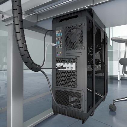 AISENS A151-0899 organizer per cavi Universale Guaina intrecciata per cavi Nero 1 pz