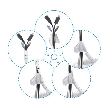 AISENS A151-0918 organizer per cavi Universale Guaina intrecciata per cavi Bianco 1 pz