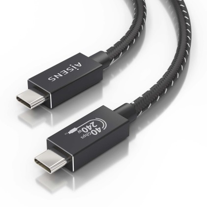AISENS A156-0866 cavo USB USB4 Gen 3x2 0,5 m USB C Nero