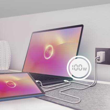 AISENS ASCH-100W3P008-W Caricabatterie per dispositivi mobili Universale Bianco AC Ricarica rapida Interno