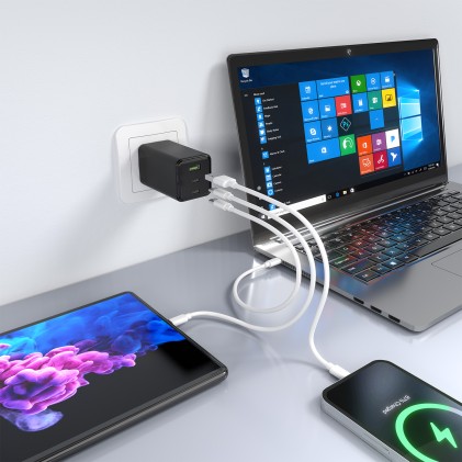 AISENS ASCH-100W3P052-BK Caricabatterie per dispositivi mobili Universale Nero AC Ricarica rapida Interno