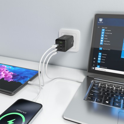 AISENS ASCH-100W3P052-BK Caricabatterie per dispositivi mobili Universale Nero AC Ricarica rapida Interno