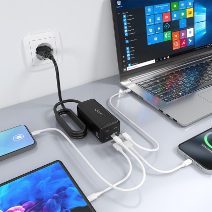 AISENS ASCH-100W4P054-BK Caricabatterie per dispositivi mobili Universale Nero AC Ricarica rapida Interno