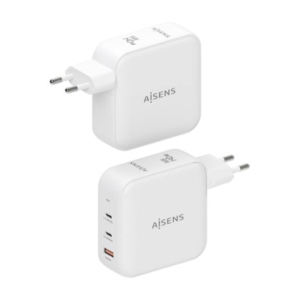 AISENS ASCH-140W3P030-W Caricabatterie per dispositivi mobili Universale Bianco AC Ricarica rapida Interno