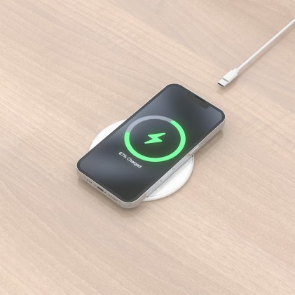 AISENS ASCH-15W1WC057-W Caricabatterie per dispositivi mobili Smartphone Bianco USB Carica wireless Interno