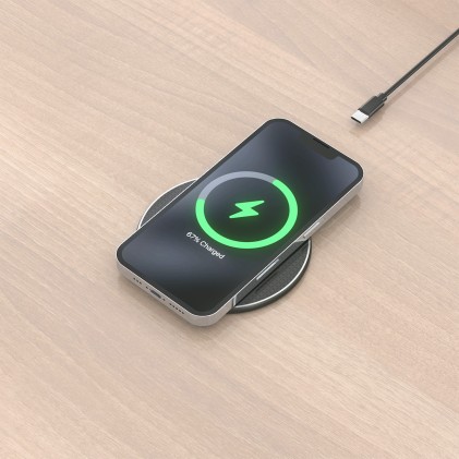 AISENS ASCH-15W1WC058-BK Caricabatterie per dispositivi mobili Smartphone Nero USB Carica wireless Interno