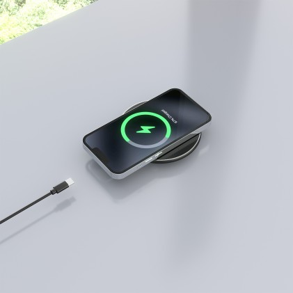 AISENS ASCH-15W1WC058-BK Caricabatterie per dispositivi mobili Smartphone Nero USB Carica wireless Interno