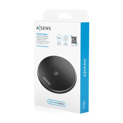 AISENS ASCH-15W1WC058-BK Caricabatterie per dispositivi mobili Smartphone Nero USB Carica wireless Interno