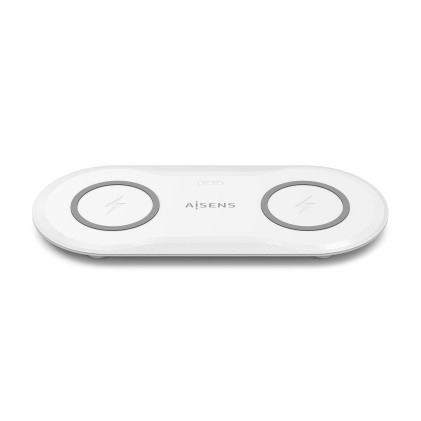 AISENS ASCH-15W2WC059-W Caricabatterie per dispositivi mobili Cuffie, Smartphone Bianco USB Carica wireless Interno