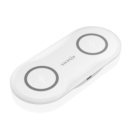 AISENS ASCH-15W2WC059-W Caricabatterie per dispositivi mobili Cuffie, Smartphone Bianco USB Carica wireless Interno