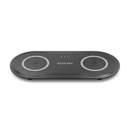 AISENS ASCH-15W2WC060-BK Caricabatterie per dispositivi mobili Cuffie, Smartphone Nero USB Carica wireless Interno