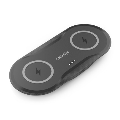 AISENS ASCH-15W2WC060-BK Caricabatterie per dispositivi mobili Cuffie, Smartphone Nero USB Carica wireless Interno