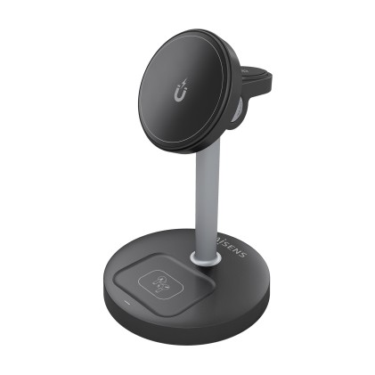 AISENS ASCH-15W3WC066-BK Caricabatterie per dispositivi mobili Cuffie, Smartphone, Orologio intelligente Nero USB Carica wireless Interno