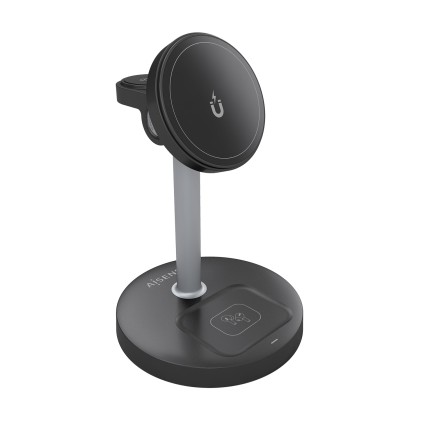 AISENS ASCH-15W3WC066-BK Caricabatterie per dispositivi mobili Cuffie, Smartphone, Orologio intelligente Nero USB Carica wireless Interno