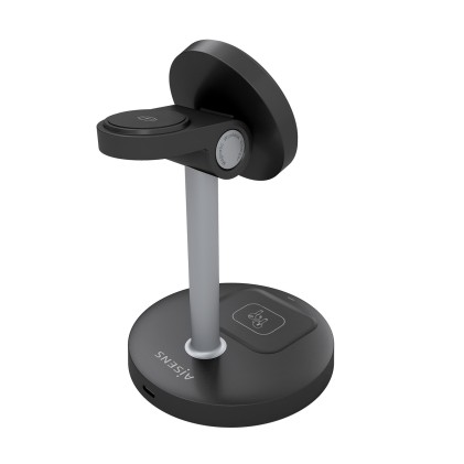 AISENS ASCH-15W3WC066-BK Caricabatterie per dispositivi mobili Cuffie, Smartphone, Orologio intelligente Nero USB Carica wireless Interno