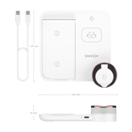 AISENS ASCH-15W4WC061-W Caricabatterie per dispositivi mobili Cuffie, Smartphone, Orologio intelligente Bianco USB Carica wireless Interno