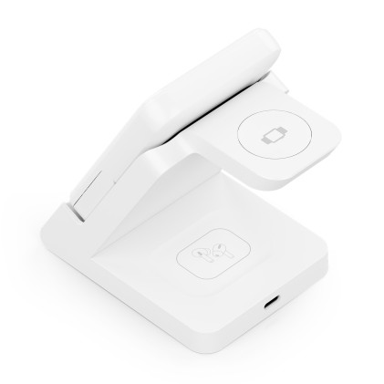 AISENS ASCH-15W4WC063-W Caricabatterie per dispositivi mobili Cuffie, Smartphone, Orologio intelligente Bianco USB Carica wireless Interno