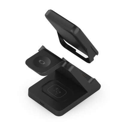 AISENS ASCH-15W4WC064-BK Caricabatterie per dispositivi mobili Cuffie, Smartphone, Orologio intelligente Nero USB Carica wireless Interno