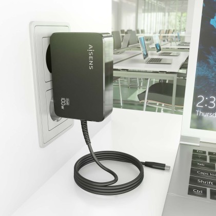 AISENS ASCH-1PD100WL50-BK Caricabatterie per dispositivi mobili Fotocamera, GPS, Telefono cellulare, Computer portatile, Smartphone, Tablet, Universale Nero AC Ricarica rapida Interno