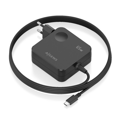 AISENS ASCH-1PD65WL80-BK Caricabatterie per dispositivi mobili Smartphone, Telefono cellulare, Tablet, Console portatile, Universale, Computer portatile Nero AC Ricarica rapida Interno