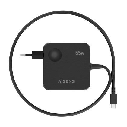AISENS ASCH-1PD65WL80-BK Caricabatterie per dispositivi mobili Smartphone, Telefono cellulare, Tablet, Console portatile, Universale, Computer portatile Nero AC Ricarica rapida Interno