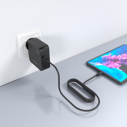 AISENS ASCH-1PD65WL80-BK Caricabatterie per dispositivi mobili Smartphone, Telefono cellulare, Tablet, Console portatile, Universale, Computer portatile Nero AC Ricarica rapida Interno