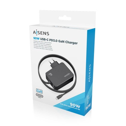 AISENS ASCH-1PD90WL034-BK Caricabatterie per dispositivi mobili Universale Nero AC Interno