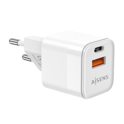 AISENS ASCH-20W2P002-W Caricabatterie per dispositivi mobili Universale Bianco AC Ricarica rapida Interno