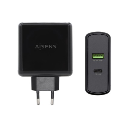 AISENS ASCH-2PD30QC-BK Caricabatterie per dispositivi mobili Nero Interno