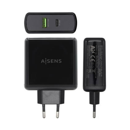 AISENS ASCH-2PD30QC-BK Caricabatterie per dispositivi mobili Nero Interno