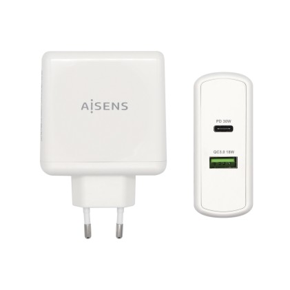 AISENS ASCH-2PD30QC-W Caricabatterie per dispositivi mobili Bianco Interno