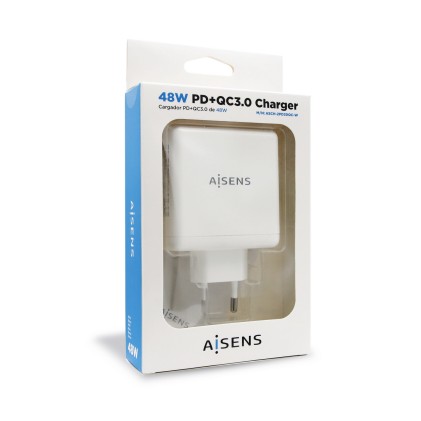 AISENS ASCH-2PD30QC-W Caricabatterie per dispositivi mobili Bianco Interno